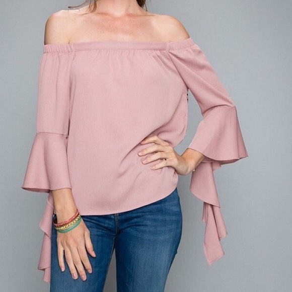 Bell Sleeve Off the Shoulder Top - Picture 2 of 5
